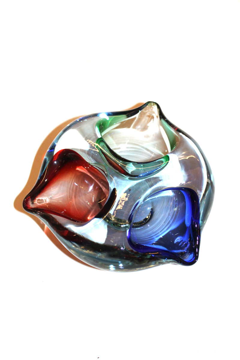 Vintage Multicoloured Glass Bowl