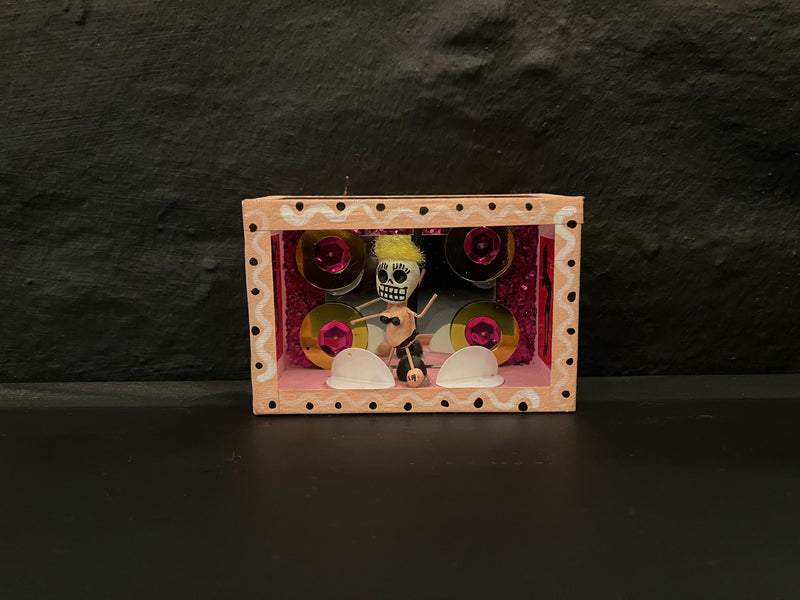 Nichos/ skeleton shadow box pole dancer