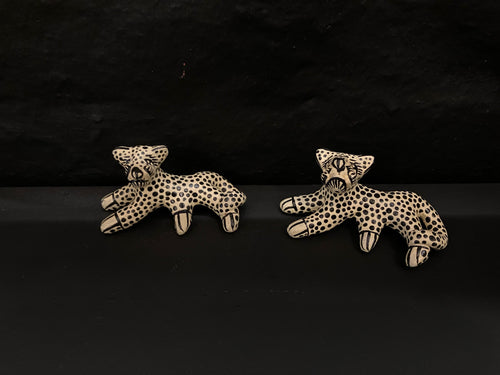 Mini Mexican clay jaguars