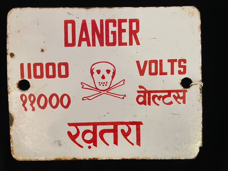 Danger 11,000 Volts Metal sign
