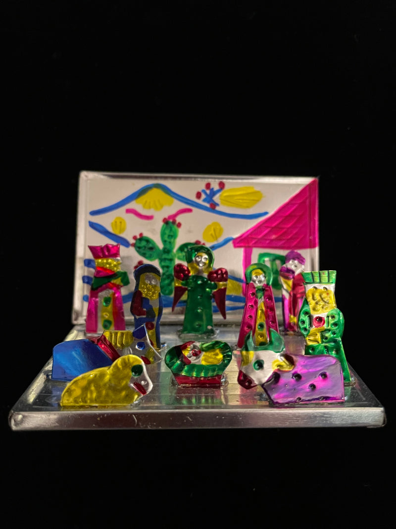 Mexican tin  Nativity scene
