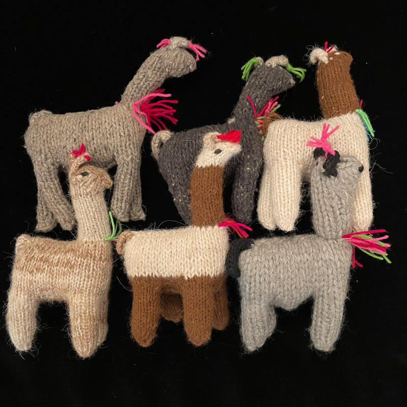 Knitted llama toys