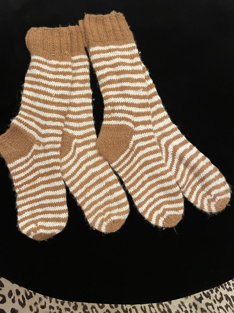 Striped alpaca socks