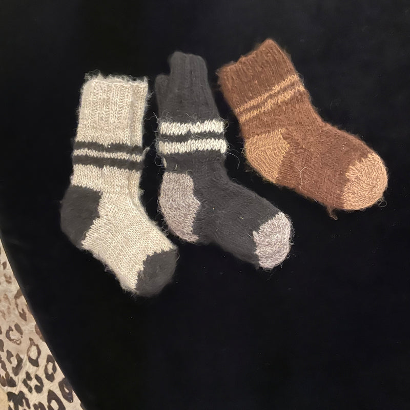 Stripey alpaca socks