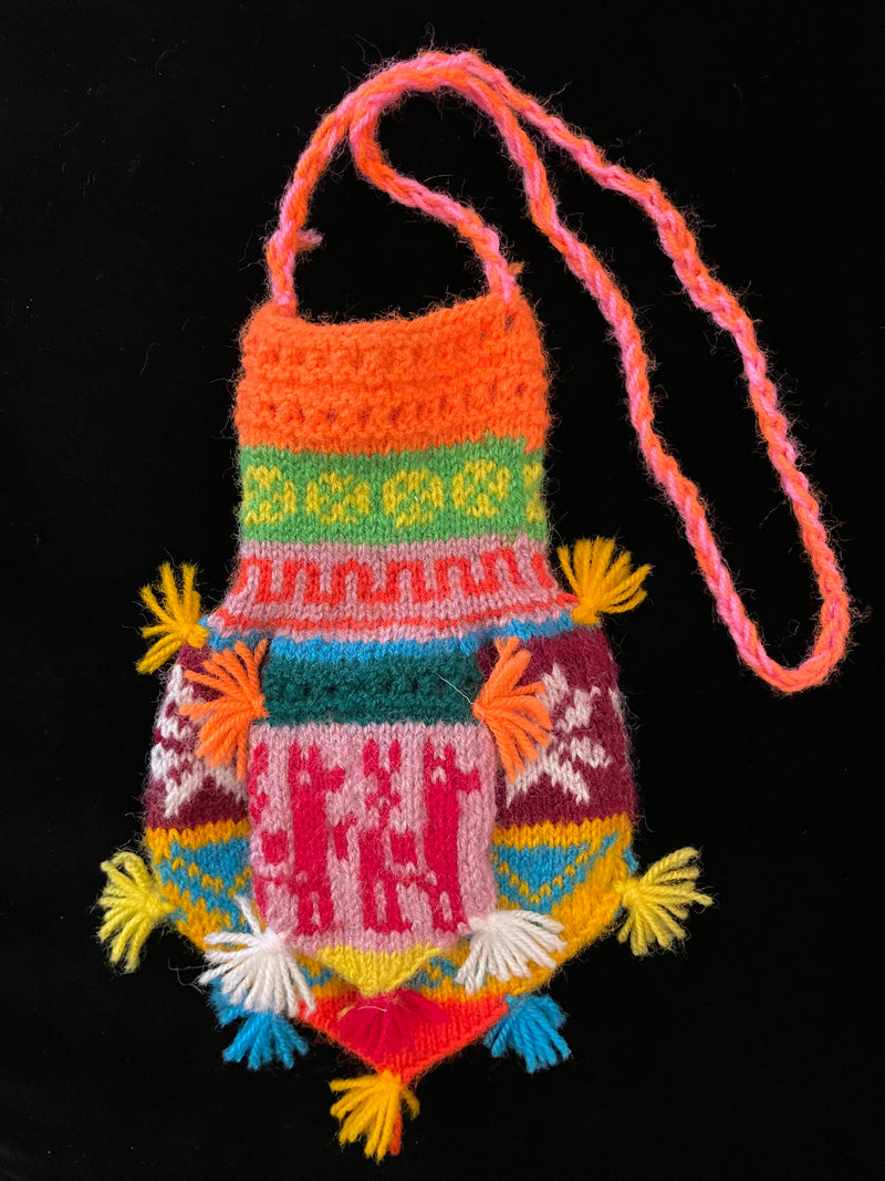 Multicoloured knitted children’s bags