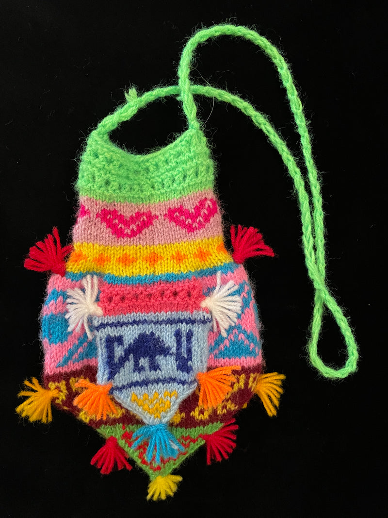 Multicoloured knitted children’s bags