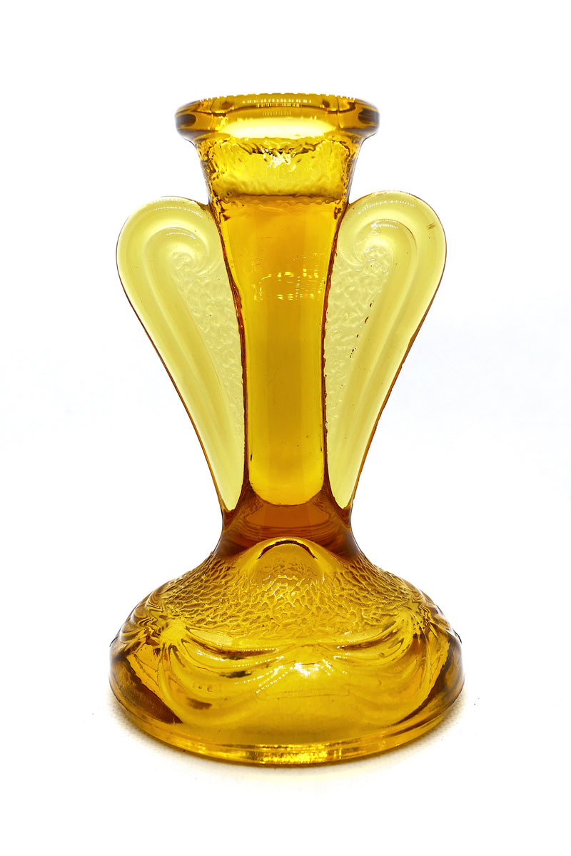 Amber glass candle stick