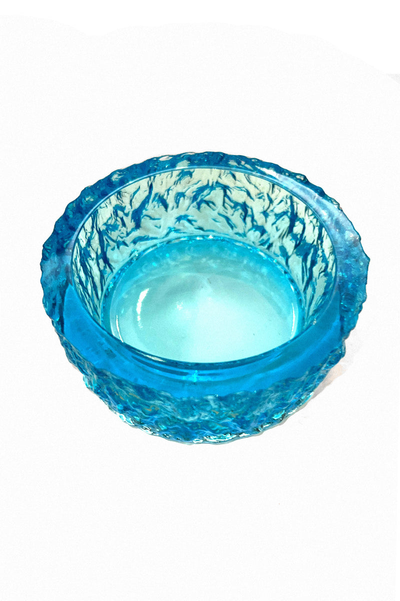 Vintage Blue Bark Glass Bowl