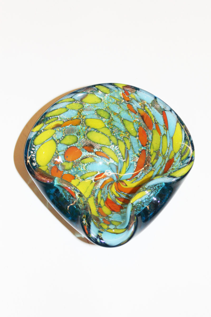 Vintage Multicoloured Glass Bowl