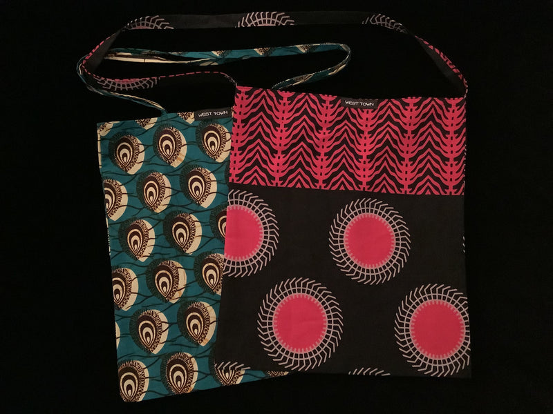 African wax print bag - large