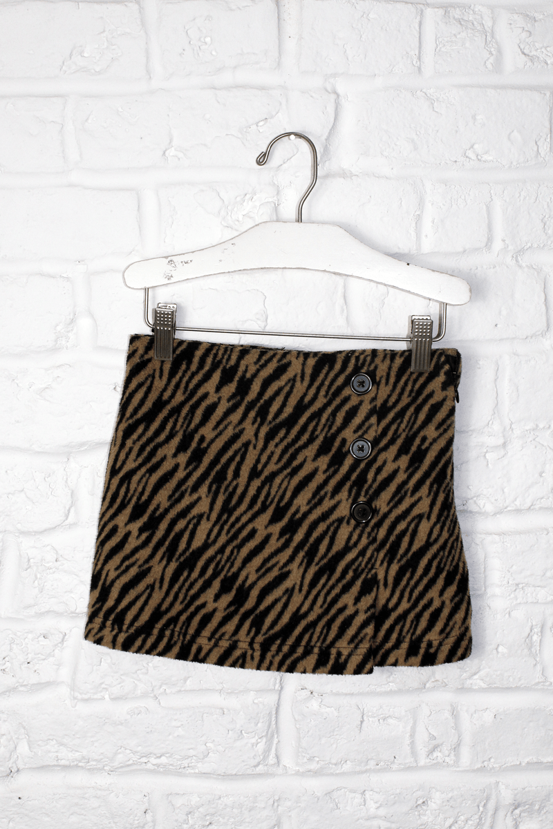 Children's zebra skirt with button detail