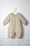 Kids Padded Beige One Piece Suit with Hat