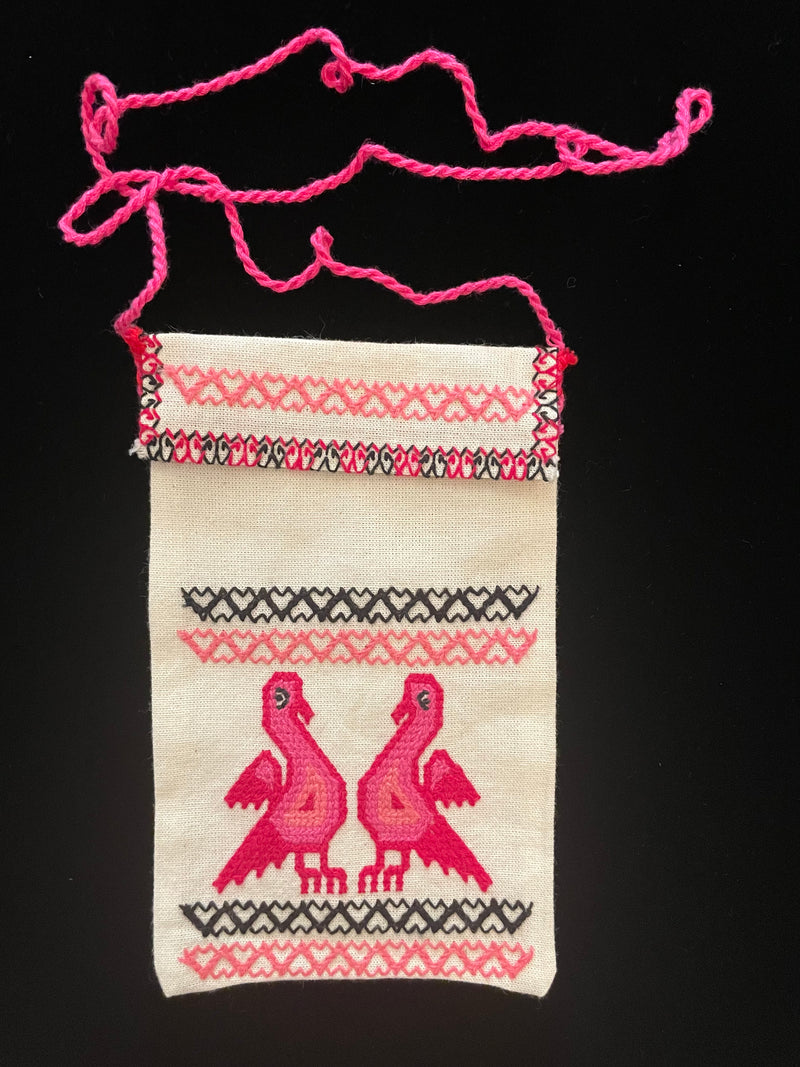 Mexican embroidered cotton purses