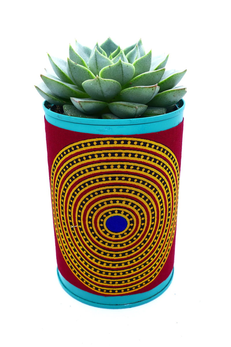 Recycled African print planter - small