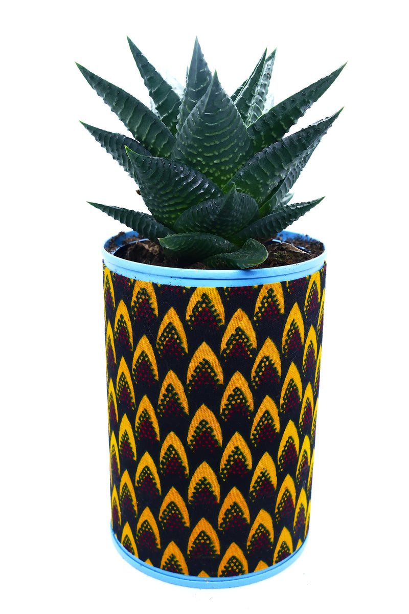 Recycled African print planter - small