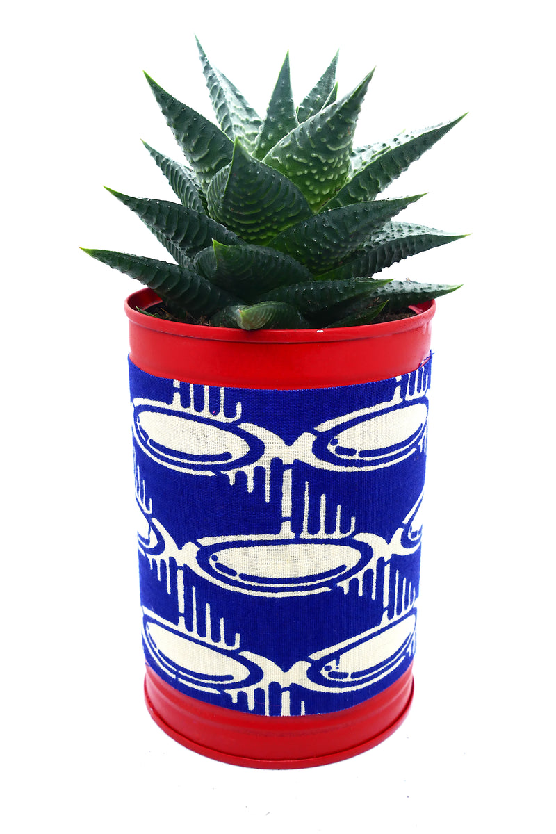 Recycled African print planter - small