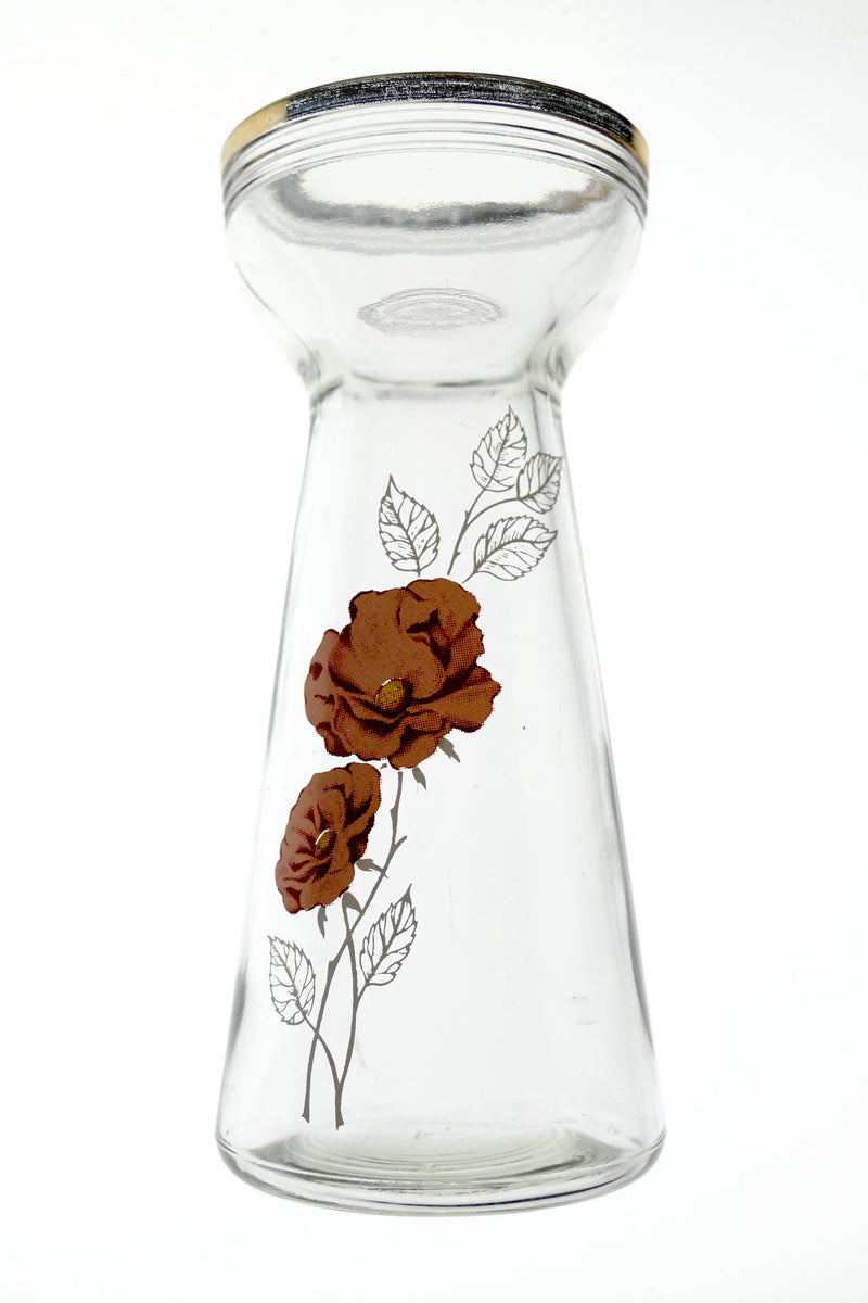 Vase with gold rim and flower detail