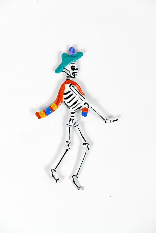 Painted Tin Trinkets - Skeleton magnets