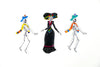 Painted Tin Trinkets - Skeleton magnets