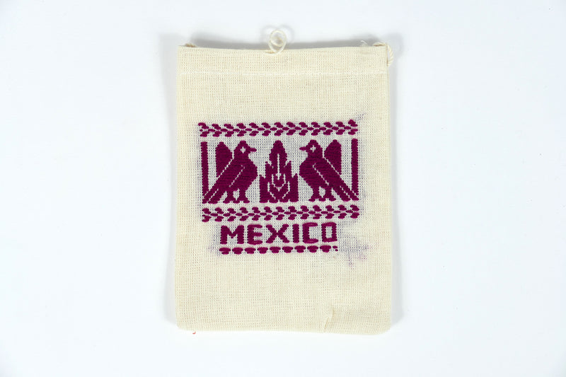Mexican handmade embroidered drawstring purse