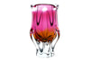 Cranberry and Orange Murano Glass Vase
