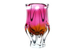 Cranberry and Orange Murano Glass Vase