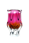 Cranberry and Orange Murano Glass Vase