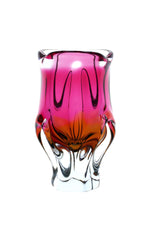 Cranberry and Orange Murano Glass Vase