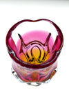 Cranberry and Orange Murano Glass Vase