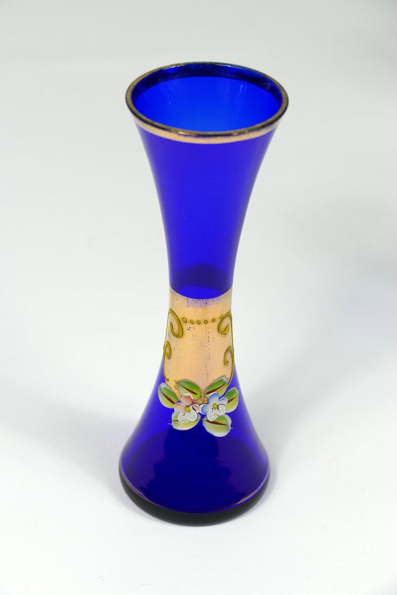 Czech Cobalt Blue & Gold Vase