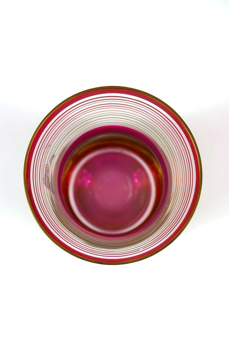Art Deco ruby glass vase with gold gilding