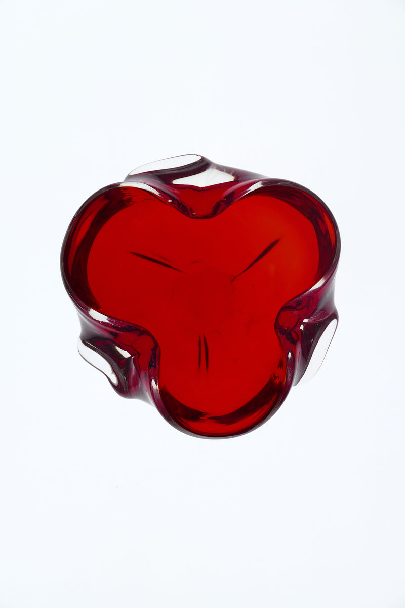 Red Glass Ashtray