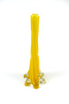 Tall Yellow Glass Swirl Vase