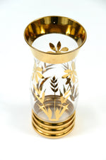 1950's Clear vase with gold gilt flowers