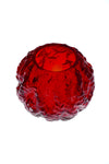 Red bark glass round vase