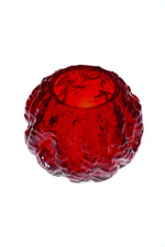 Red bark glass round vase