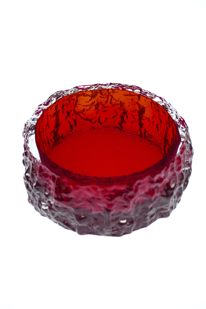 Red Bark Glass Bowl