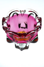 1960's Murano Cranberry and amber bowl