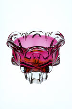 1960's Murano Cranberry and amber bowl