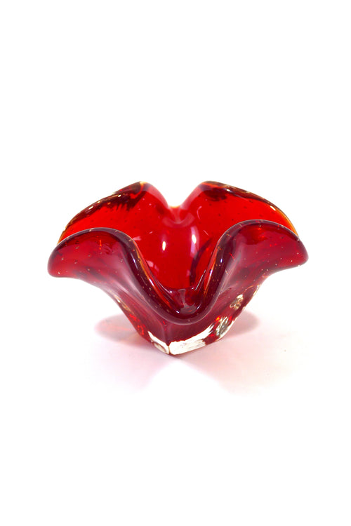 Murano Red Glass Bowl