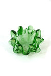 Tiny Green Glass Candle Holder