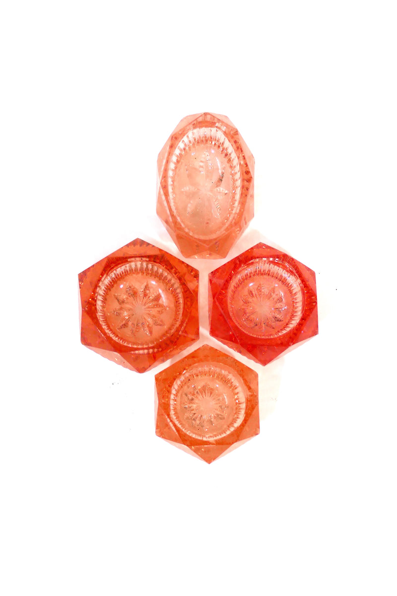 Glass Salt & Pepper Pots - Amber / Peach