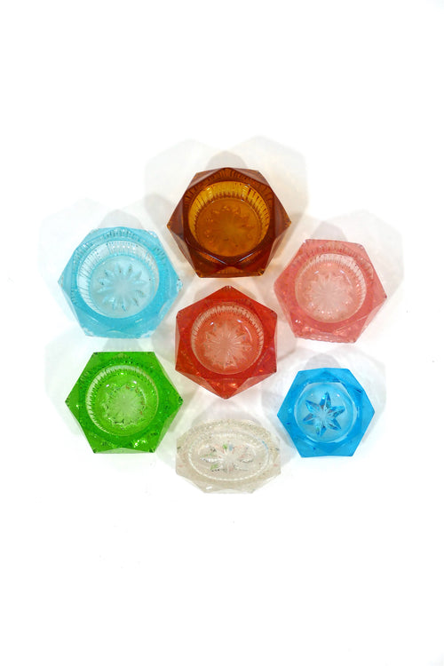 Multi-Coloured Glass Salt cellars