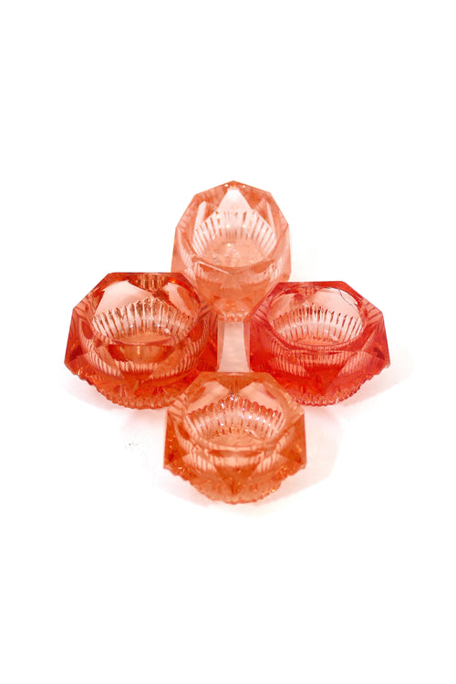 Glass Salt & Pepper Pots - Amber / Peach