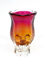 1970's Murano Glass Vase - Pink & Orange
