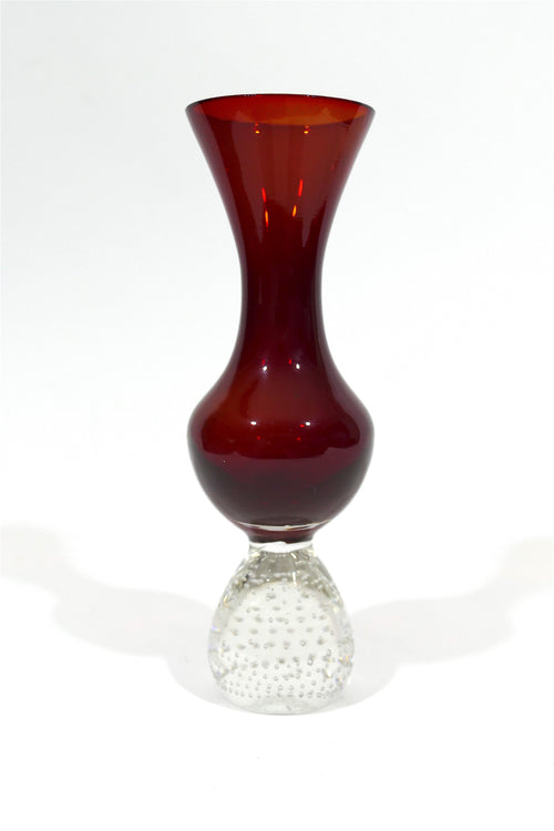 Scandinavian Red Vase with Bullicante Base