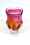 Vintage Czech Sommerso Glass Vase - Cranberry & Orange