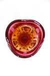 Vintage Czech Sommerso Glass Vase - Cranberry & Orange