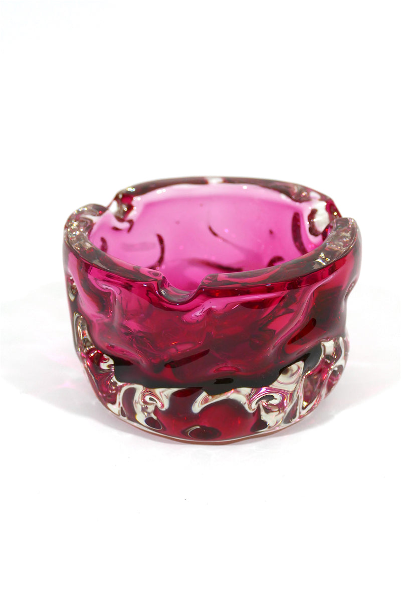 Heavy Raspberry/Cranberry Ashtray/Bowl
