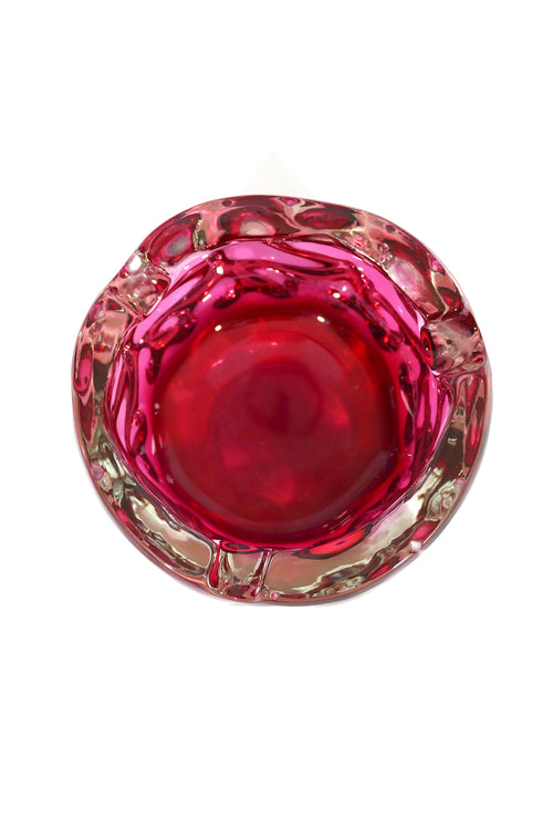 Heavy Raspberry/Cranberry Ashtray/Bowl